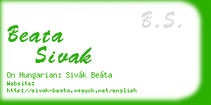 beata sivak business card