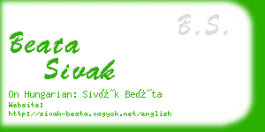 beata sivak business card